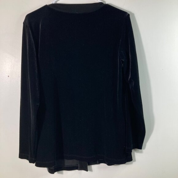 Womens Chicos Velvet Martha Jacket Button Close Black M NWT Polyester Spandex - Picture 2 of 10